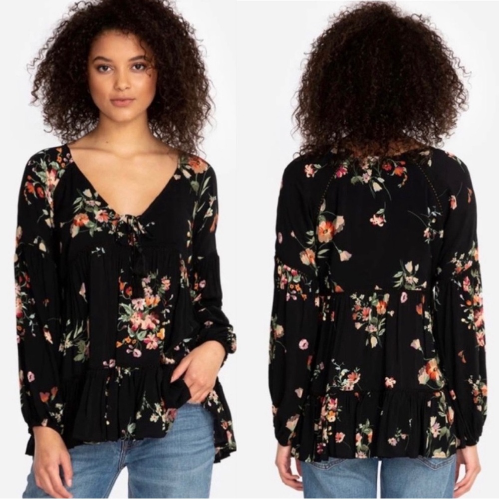 Floral Black Blouse